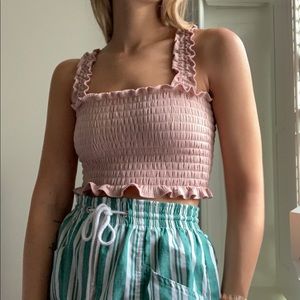 Reformation Smocked Tank